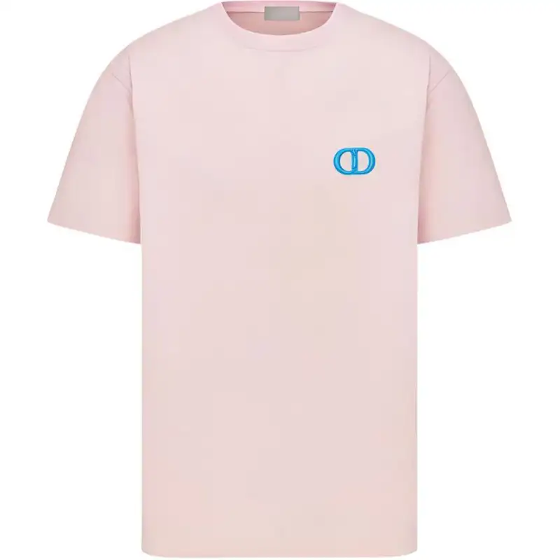 DIOR T Shirts Men's Pink Crew Neck Moderate