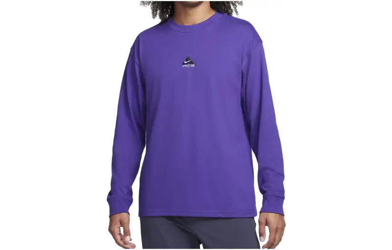 Nike T Shirts Men's Purple Crew Neck Moderate