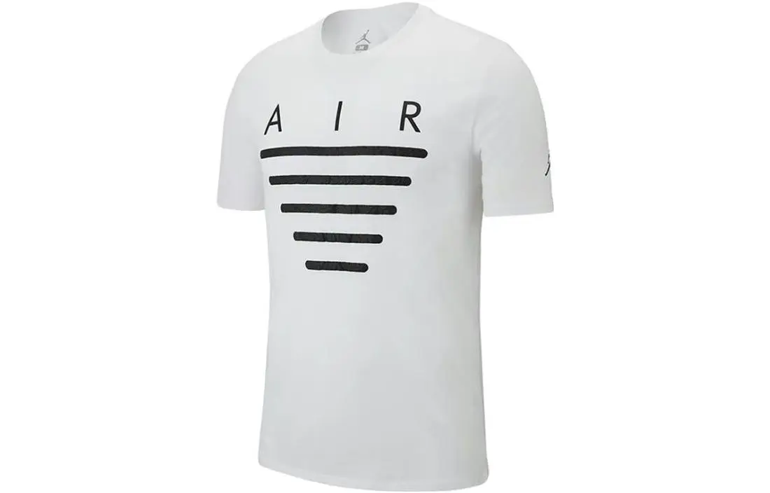 Jordan T-Shirts Men's White Crew Neck Moderate Straight Fit