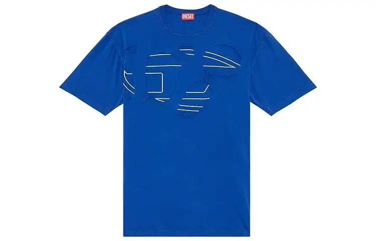 DIESEL T-Shirts Men's Blue Crew Neck Moderate