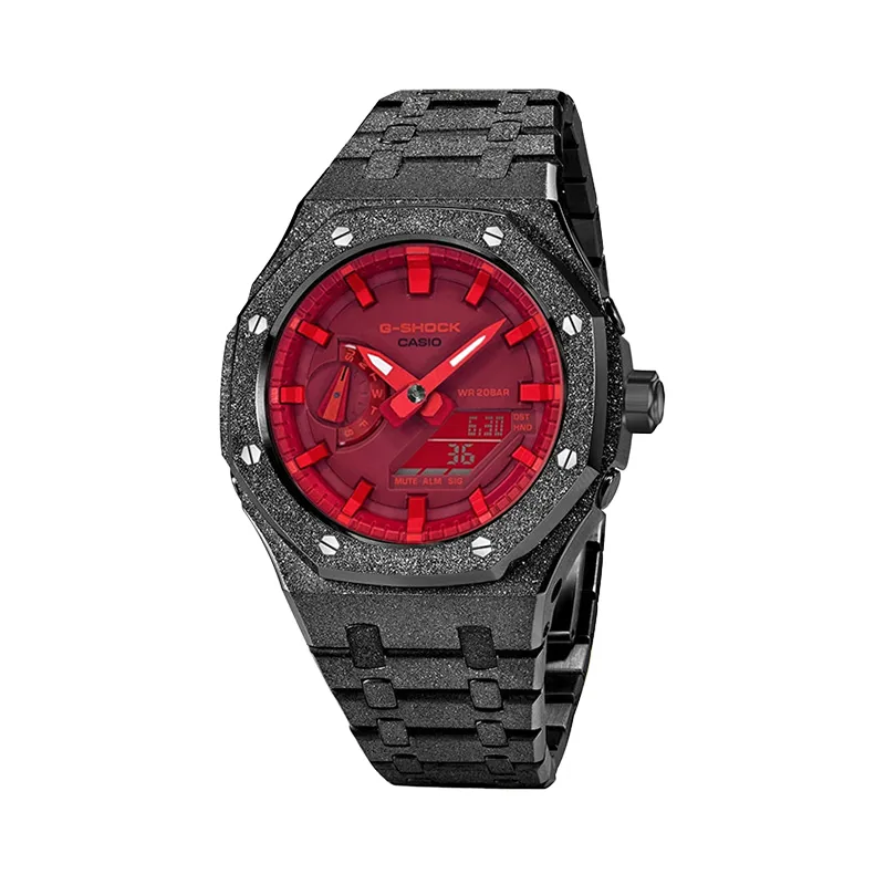CASIO Custom Collection GA 2100 4 200m Waterproof Electronic Movement Metal Strap Watch Unisex
