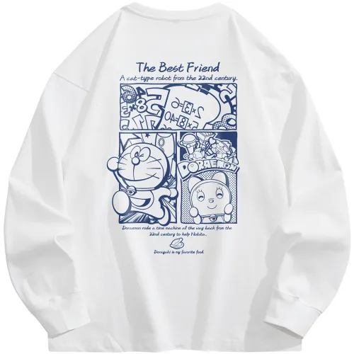 Doraemon T Shirts Unisex Crew Neck Moderate Straight Fit