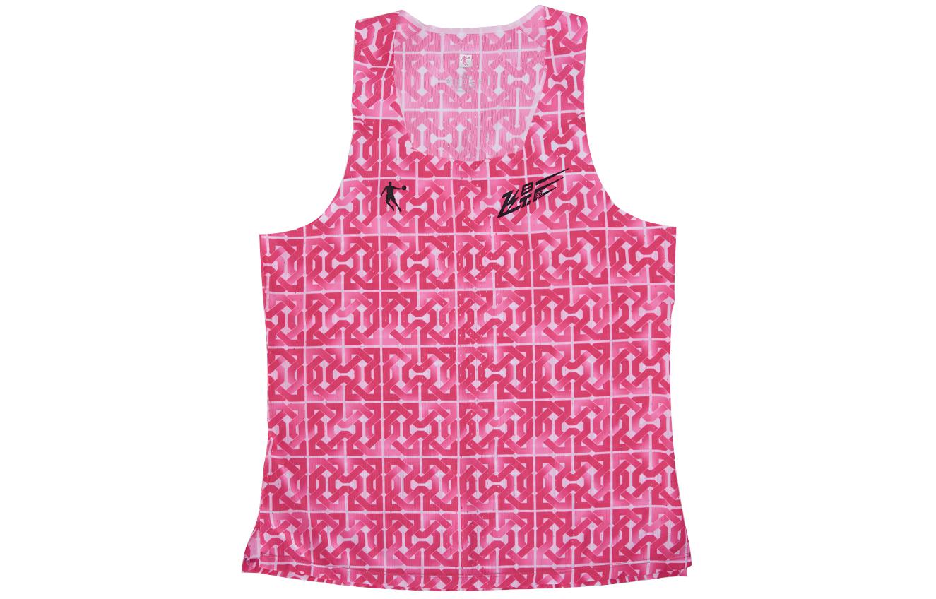 QIAODAN Running T Shirts Men’s Fluorescent Flying Shadow Pink Print Moderate