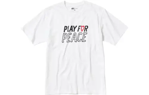 UNIQLO T Shirts Men's White Crew Neck Moderate