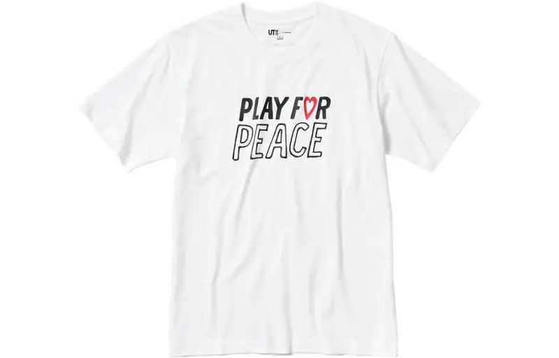 UNIQLO T Shirts Men's White Crew Neck Moderate