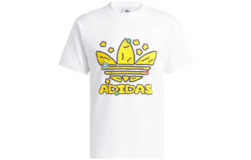 Adidas Originals Trefoil T Shirts Men's White Crew Neck Moderate Straight Fit