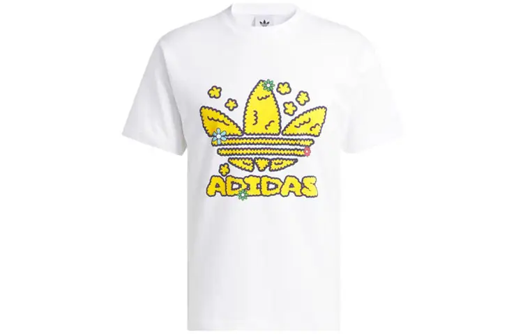 Adidas Originals Trefoil T Shirts Men's White Crew Neck Moderate Straight Fit