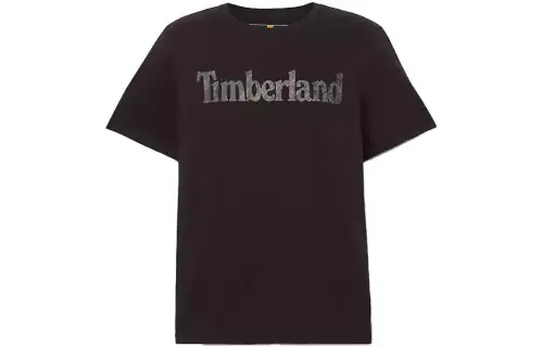 Timberland T Shirts Men's Black Crew Neck Moderate Straight Fit