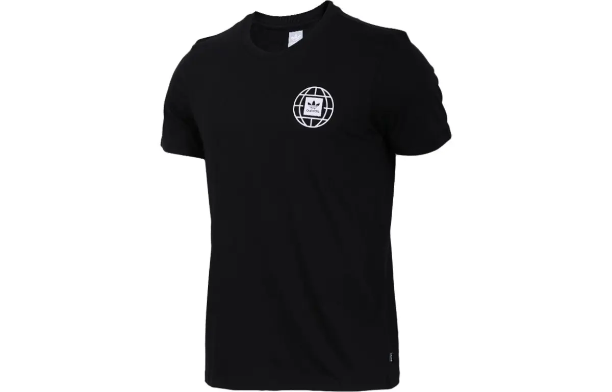 Adidas Originals T-Shirts Men's Black Crew Neck Moderate Straight Fit