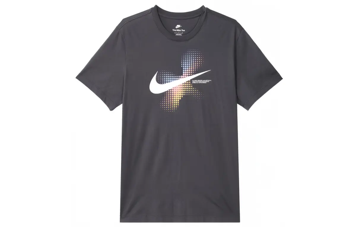 Nike T-Shirts Men's Anthracite Crew Neck Moderate Straight Fit