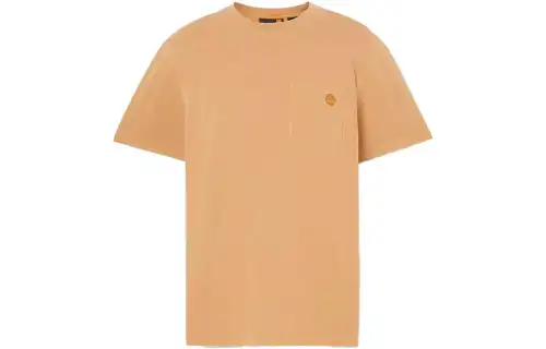 Timberland T Shirts Men's Orange Crew Neck Moderate Straight Fit