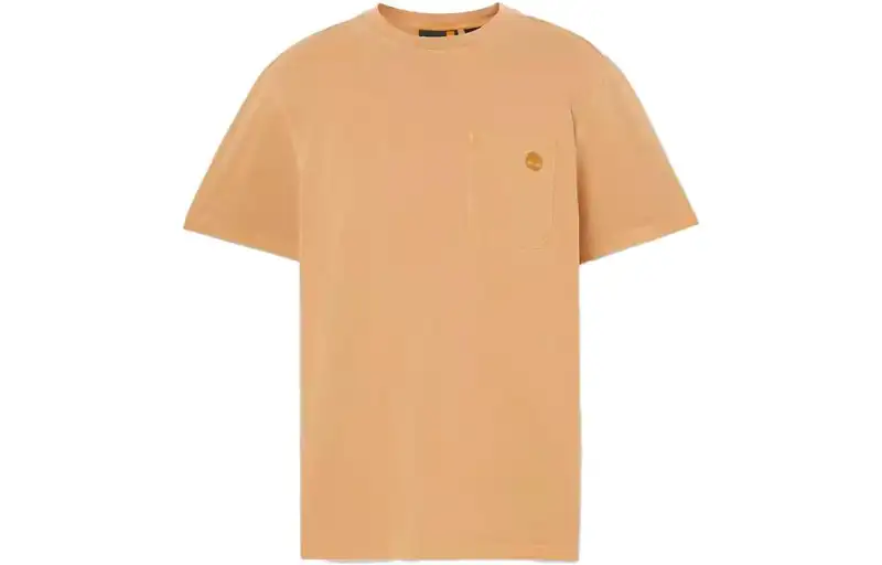 Timberland T Shirts Men's Orange Crew Neck Moderate Straight Fit
