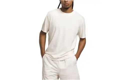 THE NORTH FACE T Shirts Men's Gardenia White Crew Neck Moderate Straight Fit