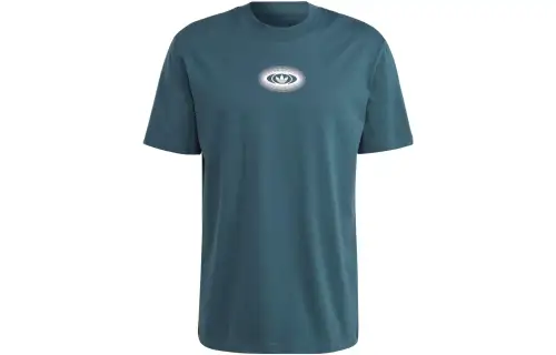 Adidas Originals T Shirts Men's Night Blue Crew Neck Moderate Straight Fit