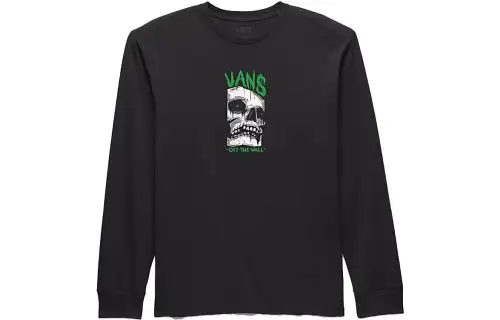 Vans T Shirts Men's Black Crew Neck Moderate Straight Fit