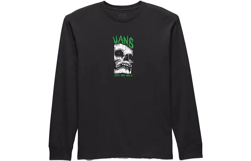 Vans T Shirts Men's Black Crew Neck Moderate Straight Fit