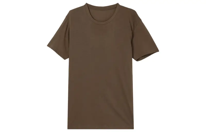 UNIQLO T Shirts Men's Dark Umber 38 Crew Neck Moderate Straight Fit