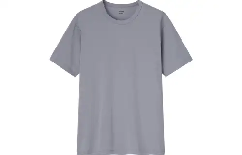 UNIQLO T Shirts Men's Smoke Gray Crew Neck Moderate Straight Fit