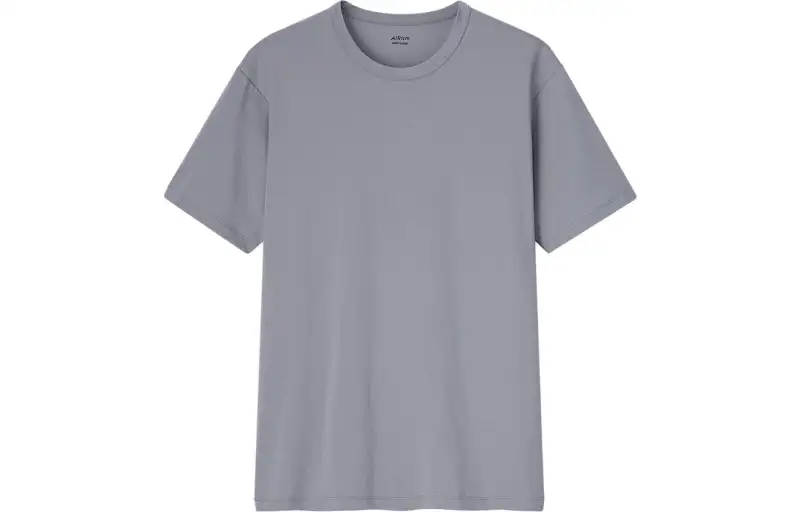 UNIQLO T Shirts Men's Smoke Gray Crew Neck Moderate Straight Fit