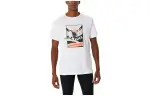 ASICS Track Event Graphic T Shirts Men's White Crew Neck Moderate Straight Fit