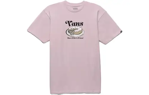 Vans Frosted T Shirts Men's Cool Pink Crew Neck Moderate Straight Fit