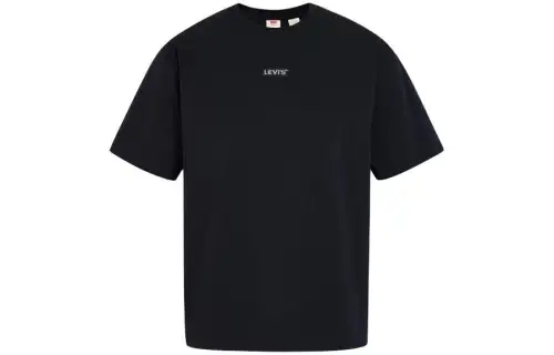Levis T Shirts Men's Black Crew Neck Moderate Straight Fit