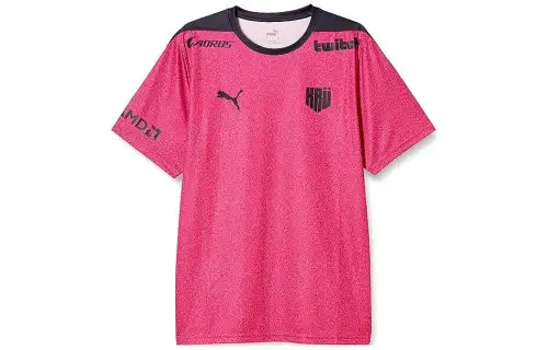 PUMA E7 T Shirts Men's Pink Crew Neck Moderate Straight Fit