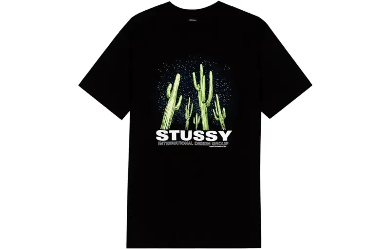 Stussy T Shirts Unisex Black Crew Neck Moderate