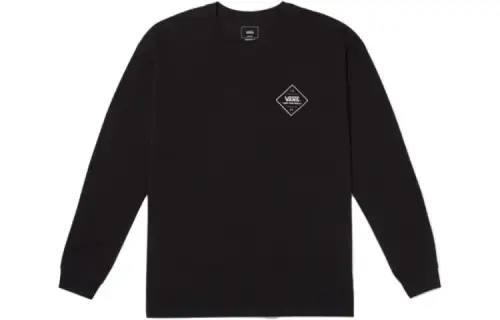 Vans T Shirts Unisex Black Crew Neck Moderate Straight Fit