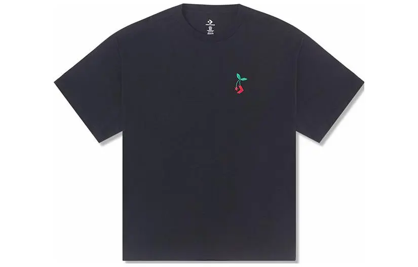 Converse T Shirts Men's Black Crew Neck Moderate Straight Fit
