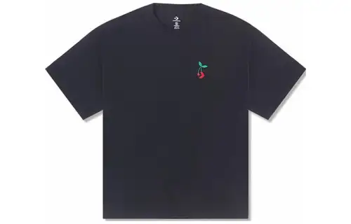 Converse T Shirts Men's Black Crew Neck Moderate Straight Fit