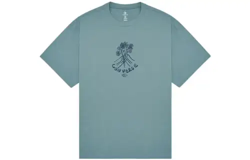 Converse FLOWER FRIENDS T Shirt Men's Peacock Blue