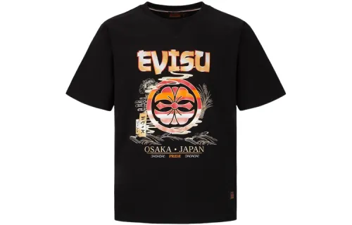 EVISU T Shirts Men's Crew Neck Moderate Straight Fit