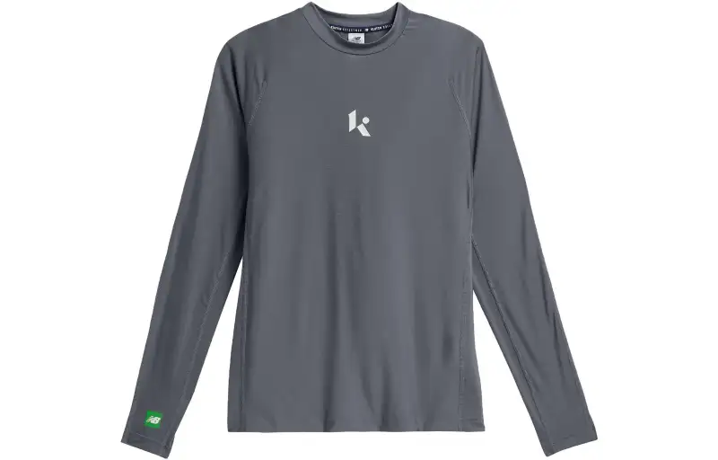 New Balance T Shirts Men's Gray Crew Neck Moderate Straight Fit