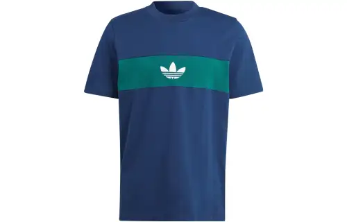 Adidas Originals T Shirts Men's Dark Blue Crew Neck Moderate Straight Fit