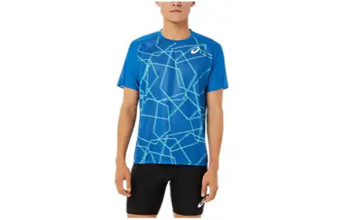 Asics Light Short Sleeve Top T Shirt Men's Blue
