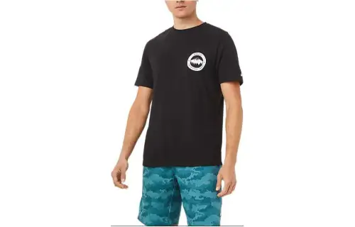 ASICS 1977 MOUNTAIN T Shirts Unisex Black Crew Neck Moderate Straight Fit