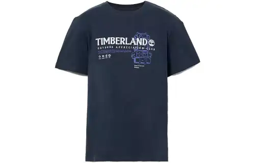 Timberland T Shirts Men's Blue Crew Neck Moderate Straight Fit