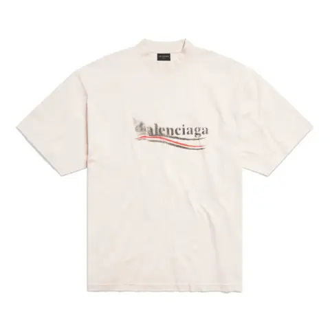 Balenciaga SS24 T Shirt Regular Fit Unisex Gray White