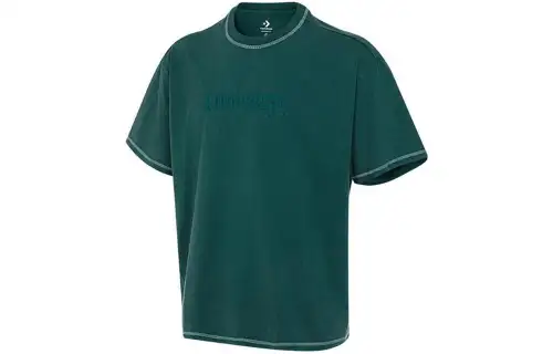 Converse T Shirts Men's Green Crew Neck Moderate Straight Fit