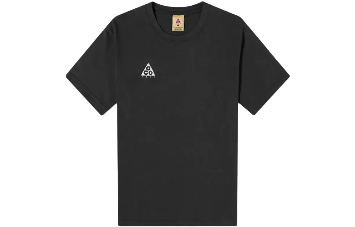 Nike T-Shirts Men's Black Crew Neck Moderate Straight Fit