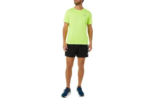 ASICS T Shirts Men's Green Crew Neck Moderate Straight Fit