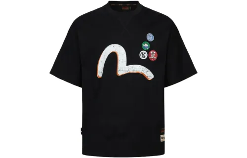 EVISU T Shirts Men's Crew Neck Moderate Straight Fit