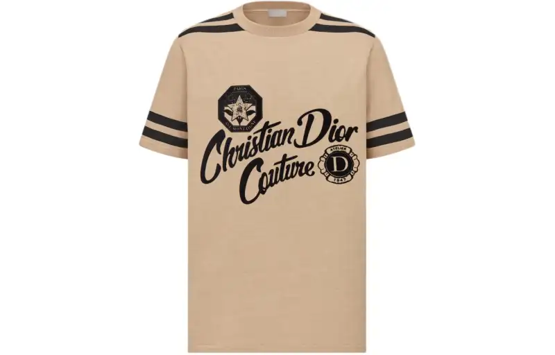 DIOR Homme Christian DIOR Couture Printed Relaxed-Fit T-Shirt Beige