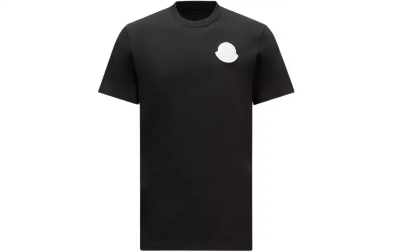 Moncler SS24 T Shirts Unisex Black Crew Neck Moderate Straight Fit