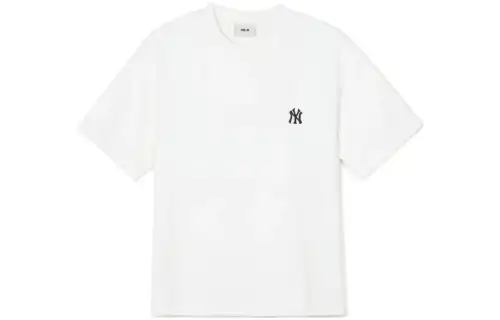 MLB New York Yankees T Shirts Unisex White Crew Neck Moderate Straight Fit