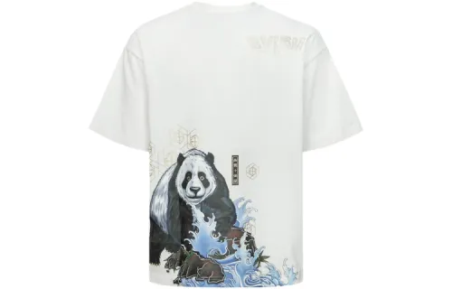 EVISU T Shirts Men's White Crew Neck Moderate Straight Fit