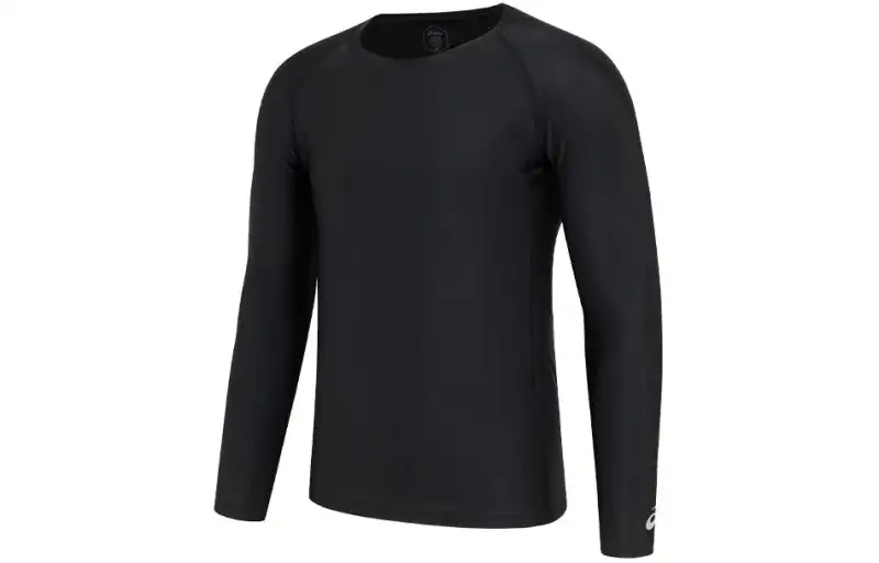 ASICS T Shirts Men's Black Crew Neck Moderate