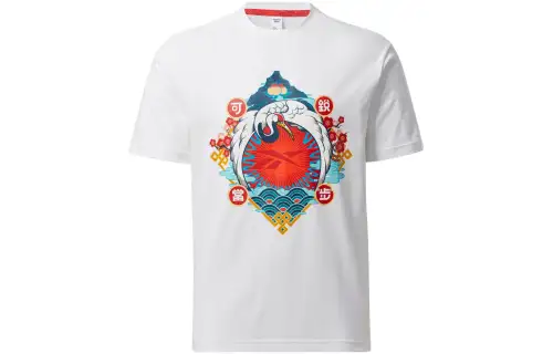 Reebok T Shirts Unisex White Crew Neck Moderate Straight Fit