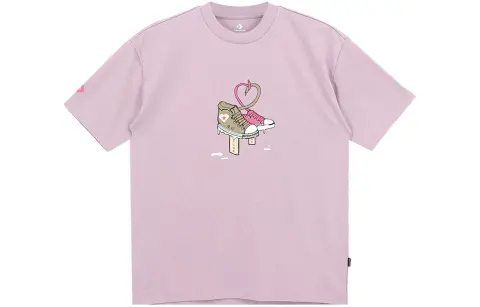 Converse T-Shirts Unisex Purple Crew Neck Moderate